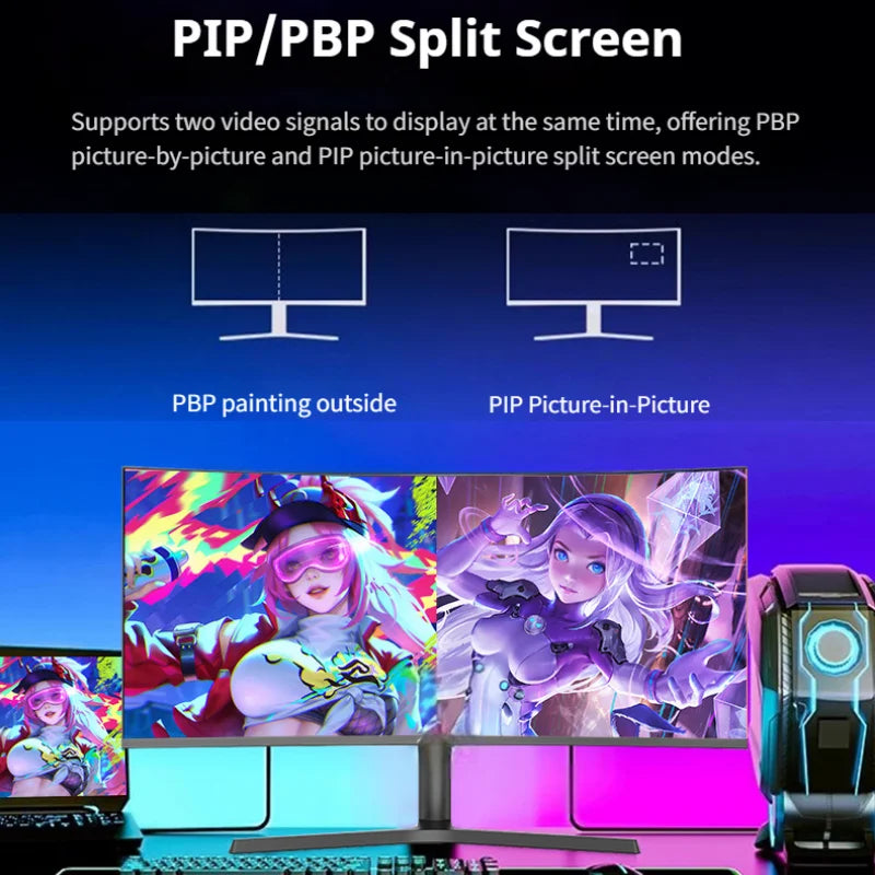 Pc Monitors 34Inch Curved Gaming Monitor 4k Ultrawide Pc Screen Lcd Display 240hz Gaming Screen Computer Monitor for Home Office