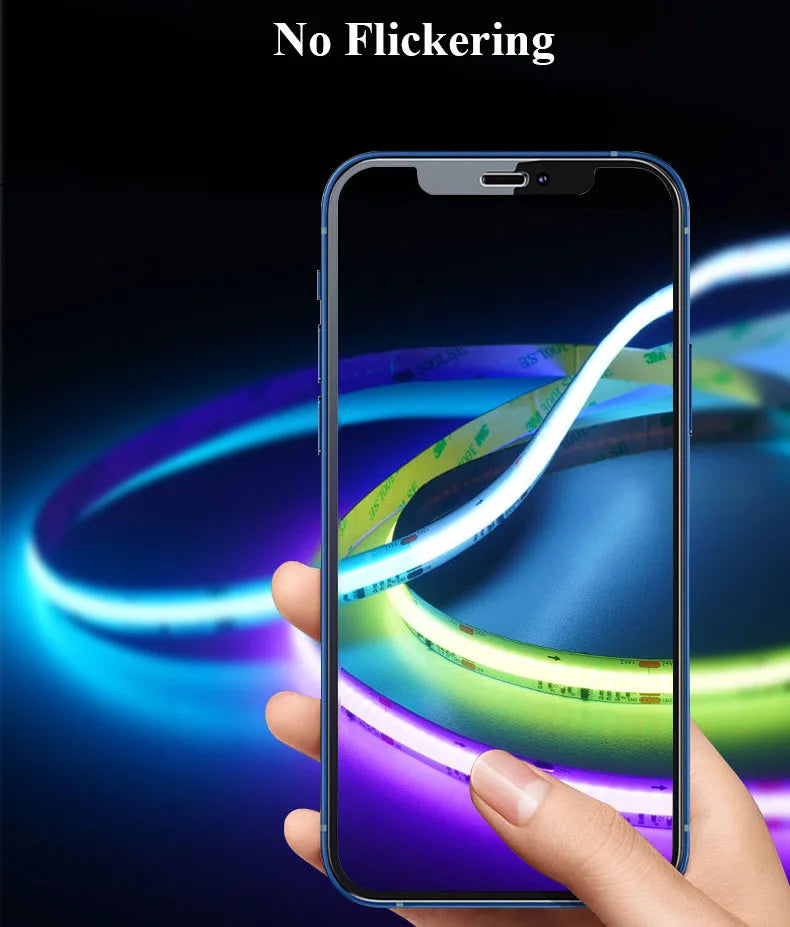 Brilliant Flexible Dream Color Changeable 720LED RGB COB Smart Light Strings App Control Musical Cuttable WS2811 IP20 5M/Roll