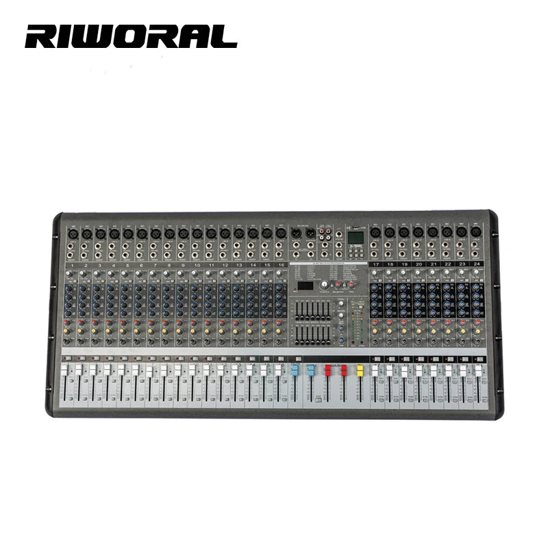 Professional 24 Channel 650w*2 Mixer USB Interface Controller Professional Digital Echo Mixer Power Amplifier - PMR2460