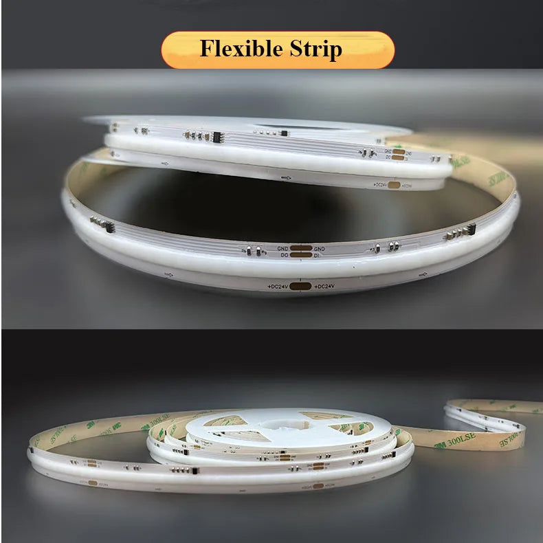 Brilliant Flexible Dream Color Changeable 720LED RGB COB Smart Light Strings App Control Musical Cuttable WS2811 IP20 5M/Roll