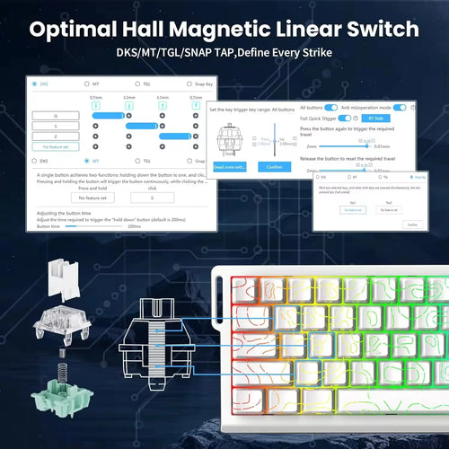 Attack Shark X68 He Wired RGB 8KHz English-Speaking Gaming Keyboard with RGB Lighting Desktop Gaming Mechanical Keyboard
