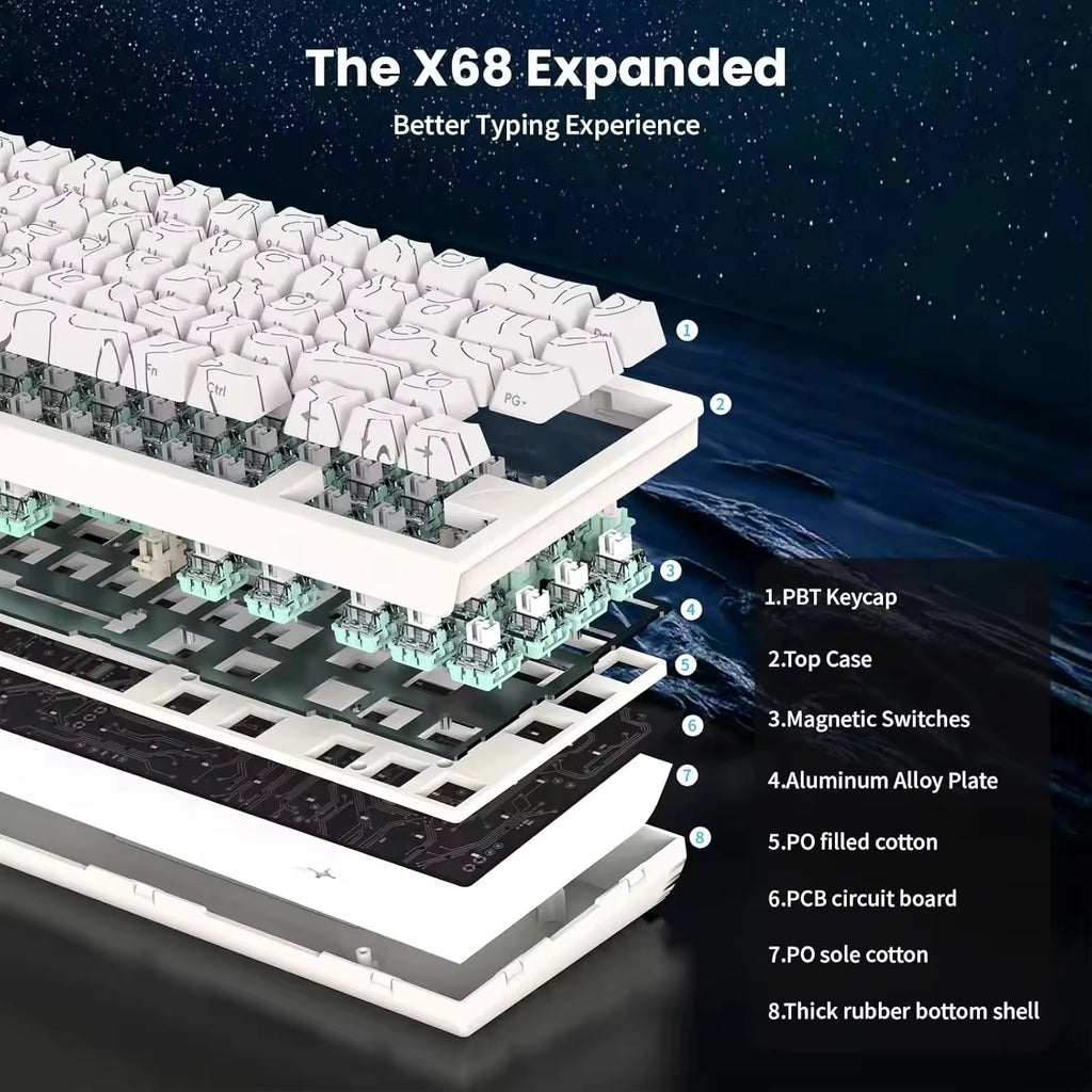 Attack Shark X68 Wired RGB 8KHz Gaming Keyboard