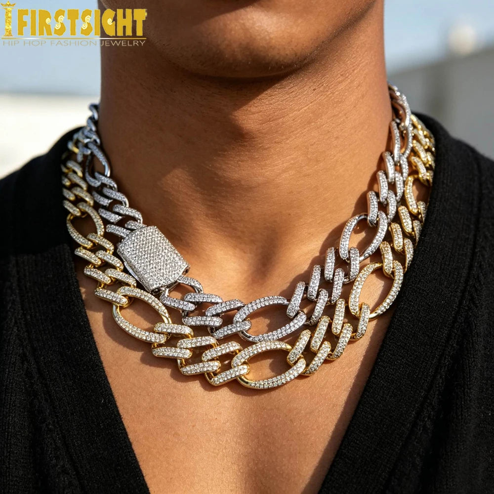 Iced Out 19mm Big Heavy Cuban Chain Necklace