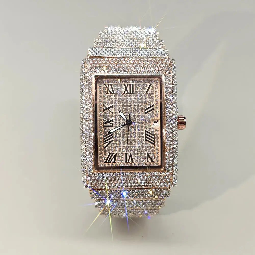 Tonneau Diamond Watch For Men