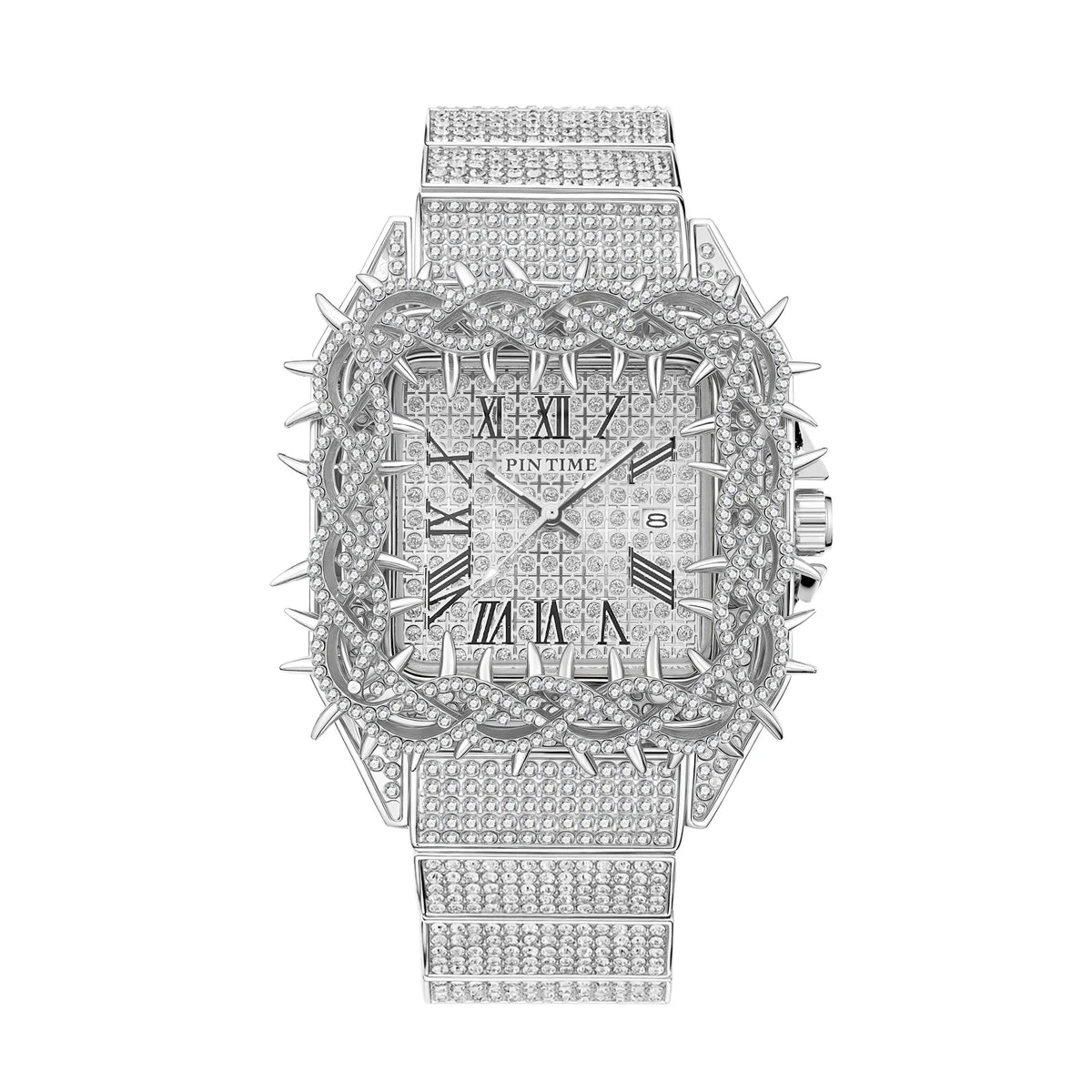 Men's Quartz Watch, Set with Emeralds, Czech Stone Inlay, Fashionable and Water-Resistant