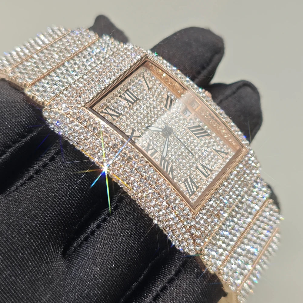 Tonneau Diamond Watch For Men