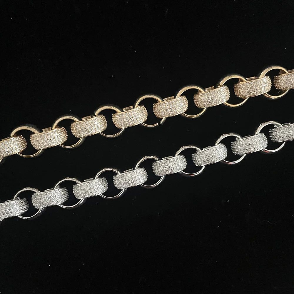 Icedminer 20mm O Chain Iced Out Cuban Chain Necklaces for Men Women Bling Zircon Link Cuban Hip Hop Jewelry Free Shipping