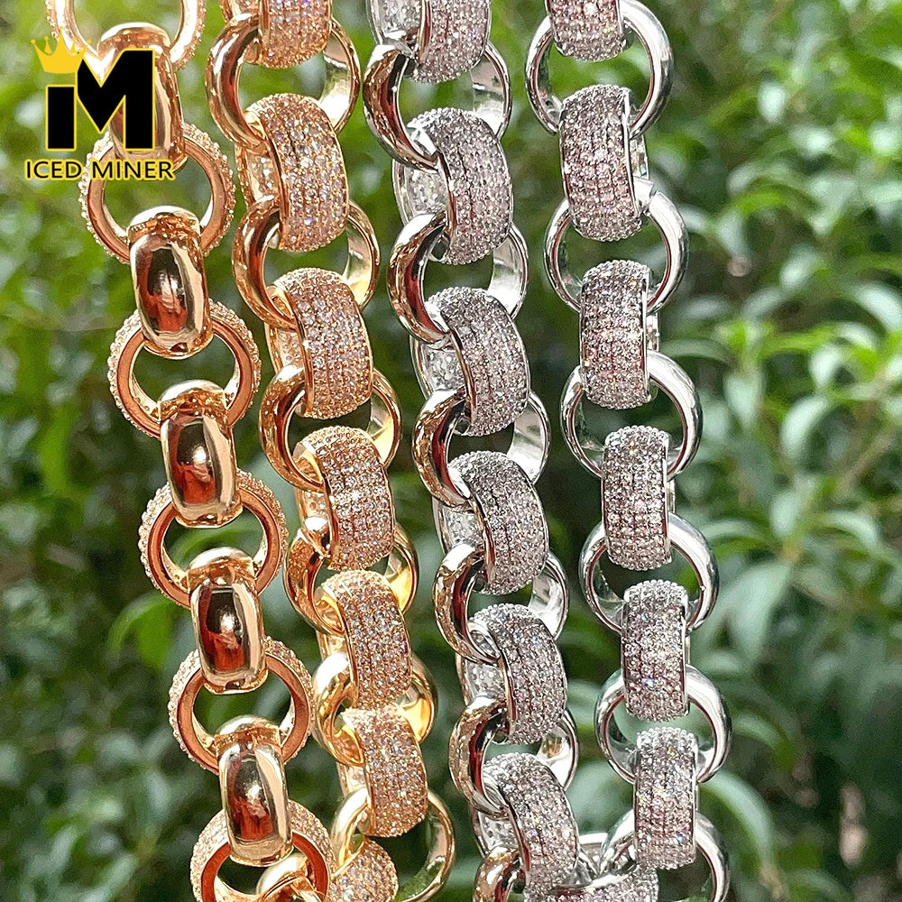 Icedminer 20mm O Chain Iced Out Cuban Chain Necklaces for Men Women Bling Zircon Link Cuban Hip Hop Jewelry Free Shipping
