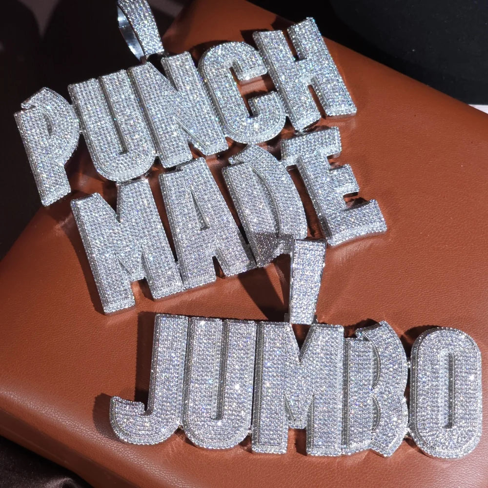 Custom Name Pendant Iced Out CZ Stones 22mm Cuban Chain