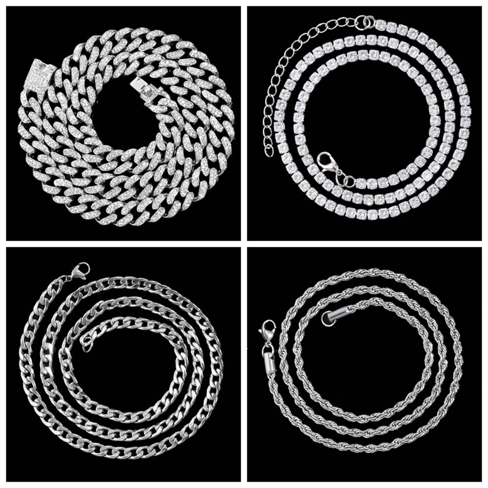 Cuban Link Chains w/ Stainless Pendant